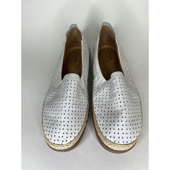 Clarks Collection Shoes Slip Ons Women Size 8W White Synthetic - Picture 5 of 12